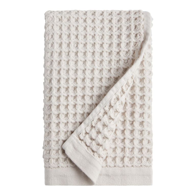 Light Gray Waffle Weave Cotton Towel Collection image number 3