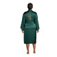 Emerald And Gold Satin Floral Embroidered Robe image number 1