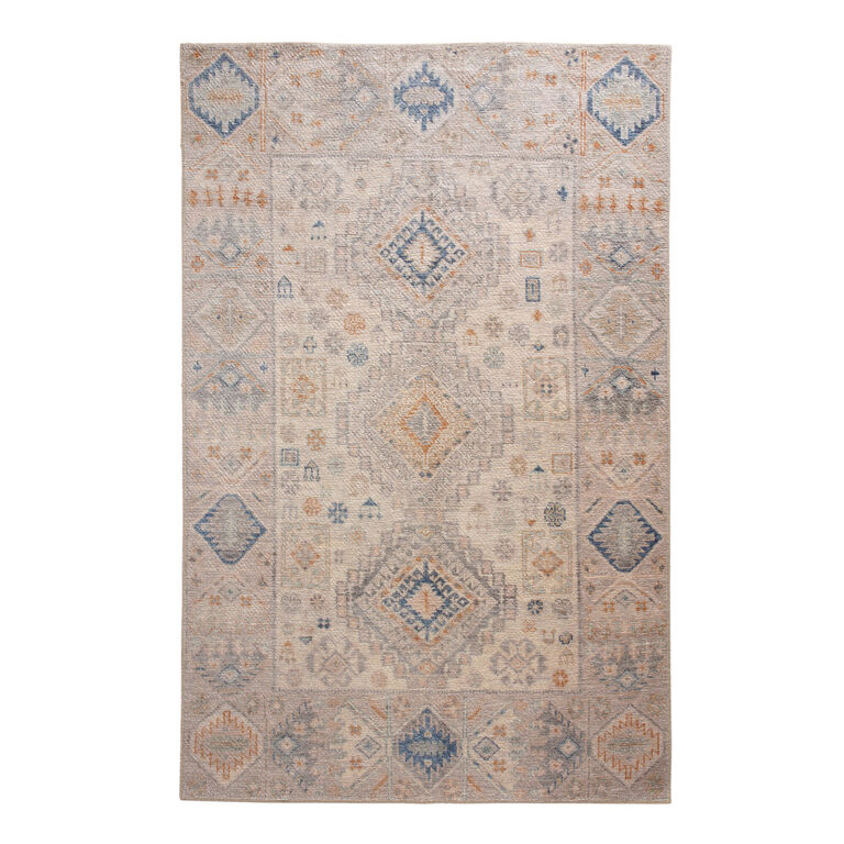 Luna Beige and Charcoal Traditional Style Indoor Outdoor Rug image number 1