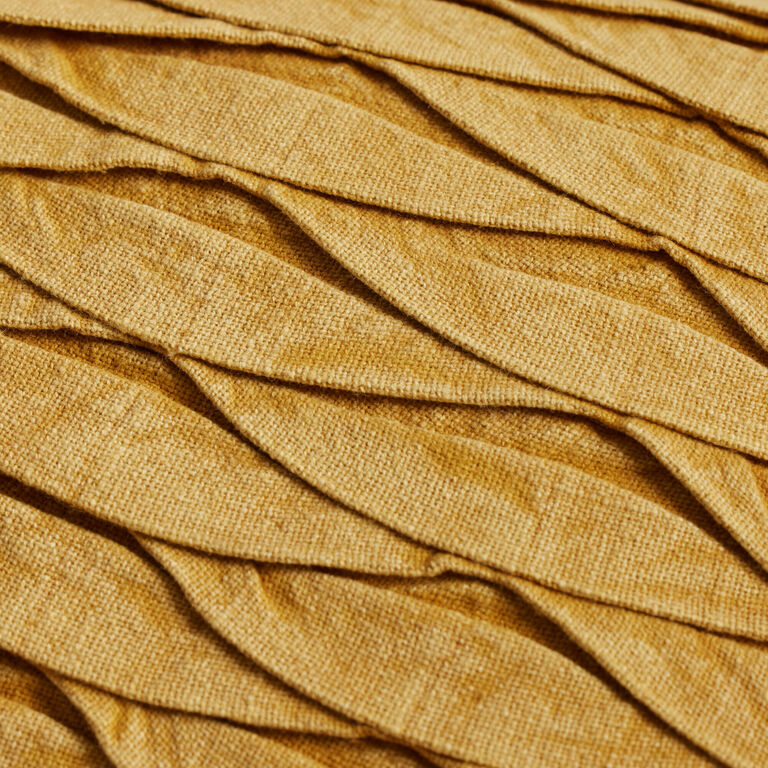 Gold Stonewashed Scalloped Lumbar Pillow image number 4