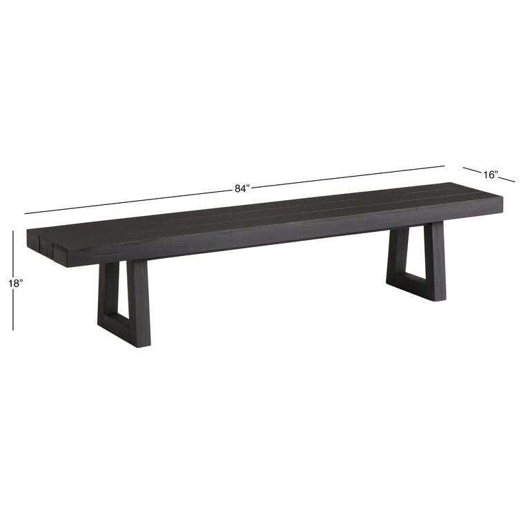 Rayne Charcoal Eucalyptus Wood Outdoor Dining Bench image number 5