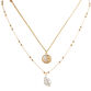 Gold And Mother Of Pearl Celestial Necklace 2 Pack image number 0