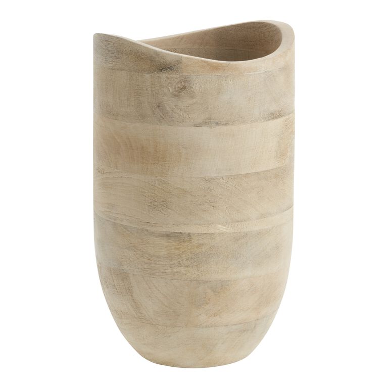CRAFT Large Whitewash Mango Wood Vase image number 1