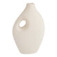 Matte Cream Ceramic Asymmetrical Cutout Vase image number 0