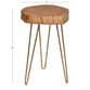Madison Live Edge Acacia Wood and Gold Iron Side Table image number 3