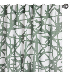 Sage Scratched Windowpane Sleeve Top Curtain Set Of 2