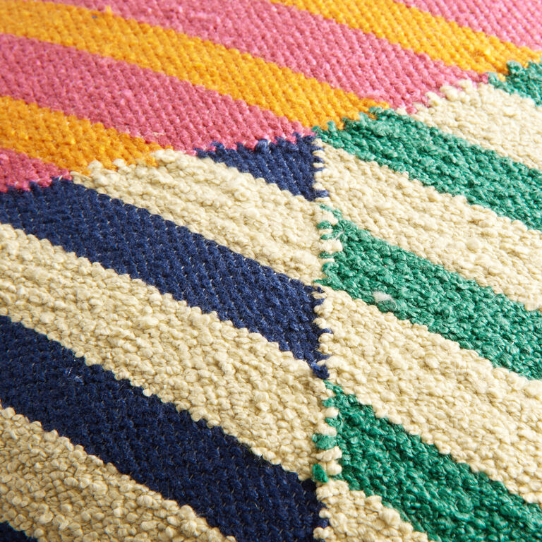 Multicolor Geometric Stripe Indoor Outdoor Throw Pillow image number 4