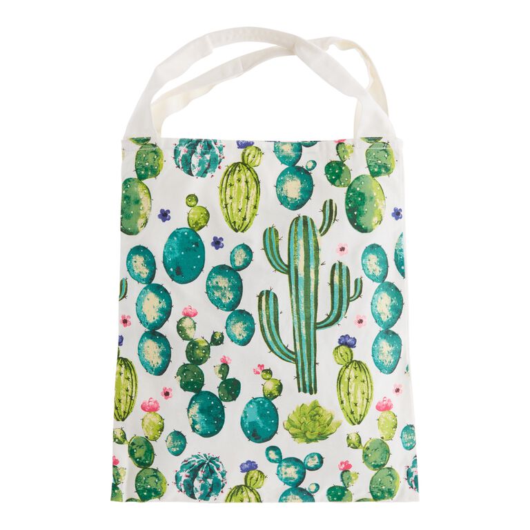 Watercolor Cactus Canvas Tote Bag image number 1