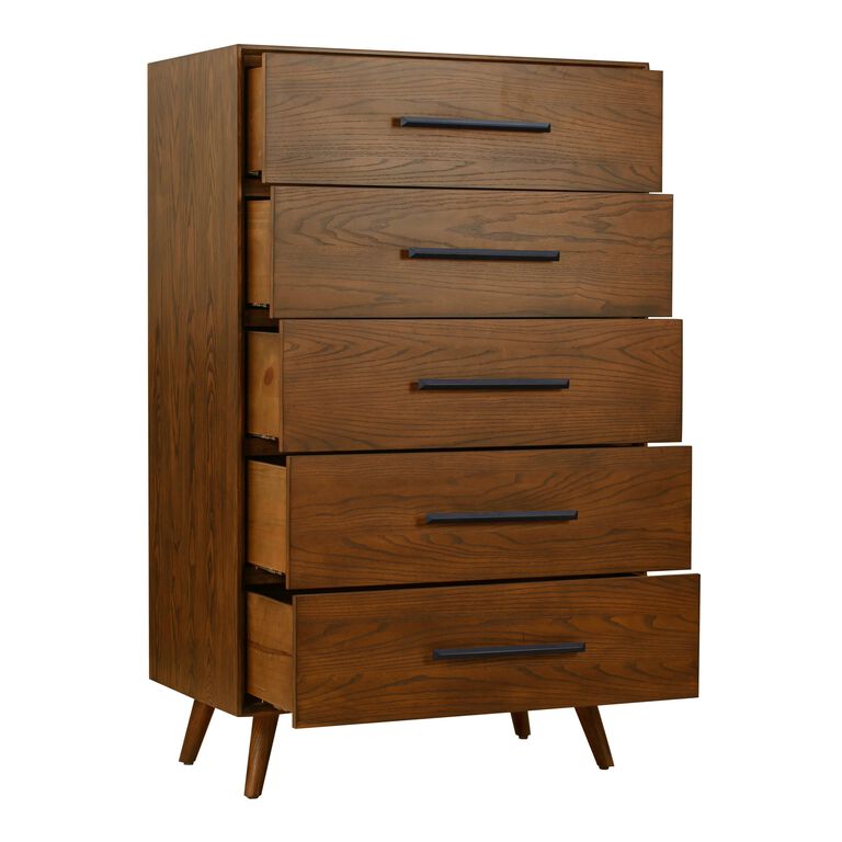 Fairbanks Tall Pecan Brown Ash Wood Dresser image number 3