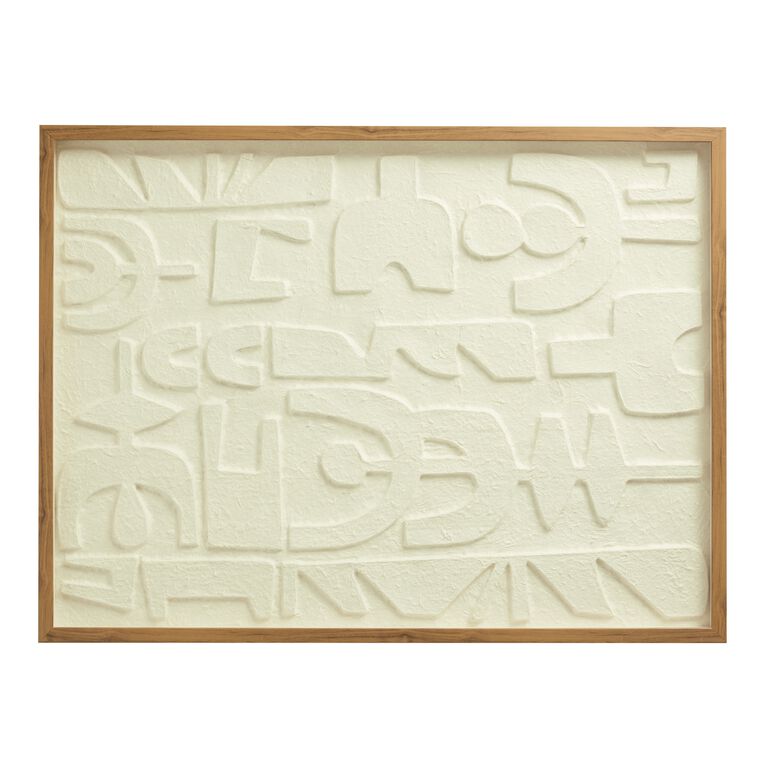 White Rice Paper Abstract Glyph Shadow Box Wall Art image number 3