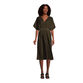 Mira Olive Green Velvet Midi Kaftan Dress image number 0