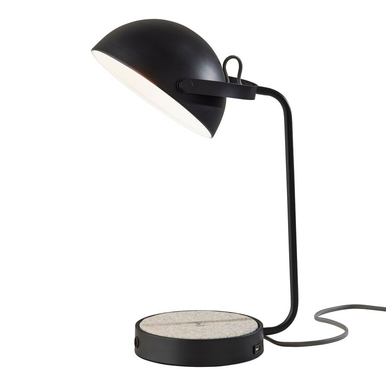 Belmont Metal Desk Lamp with USB and Charging Pad image number 1