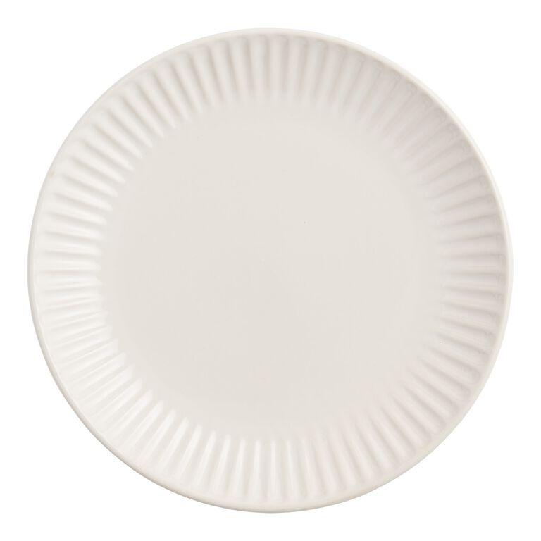White Whittle Ribbed Salad Plate image number 1