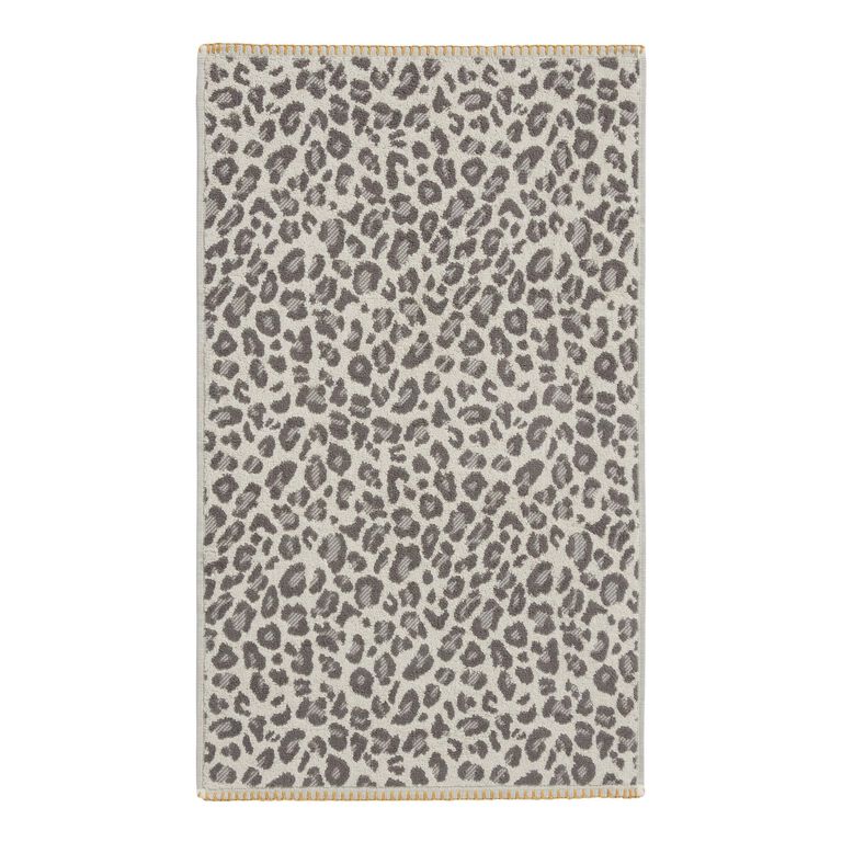 Gray and Ivory Leopard Print Hand Towel image number 3