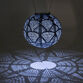 Globe Geo Print Fabric Solar LED Lantern image number 1
