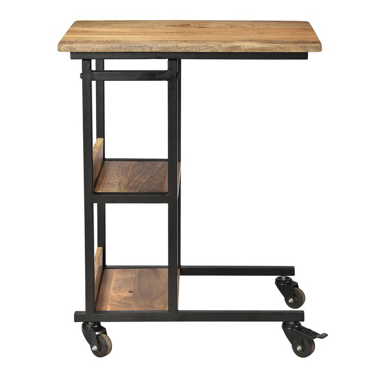 Hays Wood And Iron Rolling Desk With Shelves image number 2