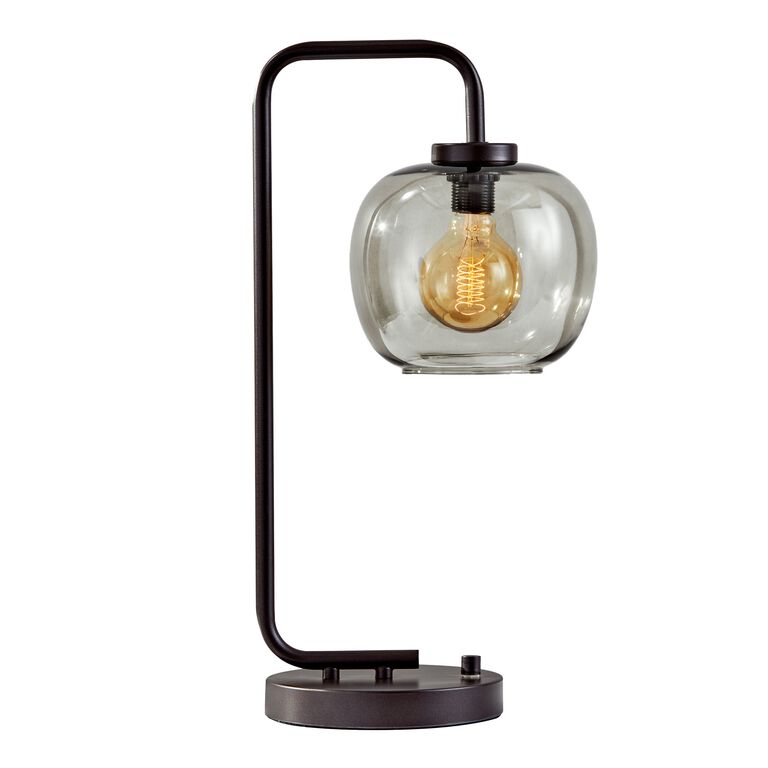 Meyer Matte Black And Smoky Glass Table Lamp image number 1