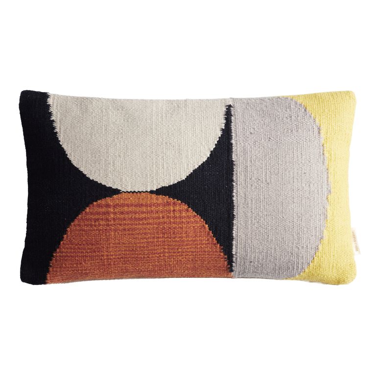 Woven Circles Indoor Outdoor Lumbar Pillow image number 1