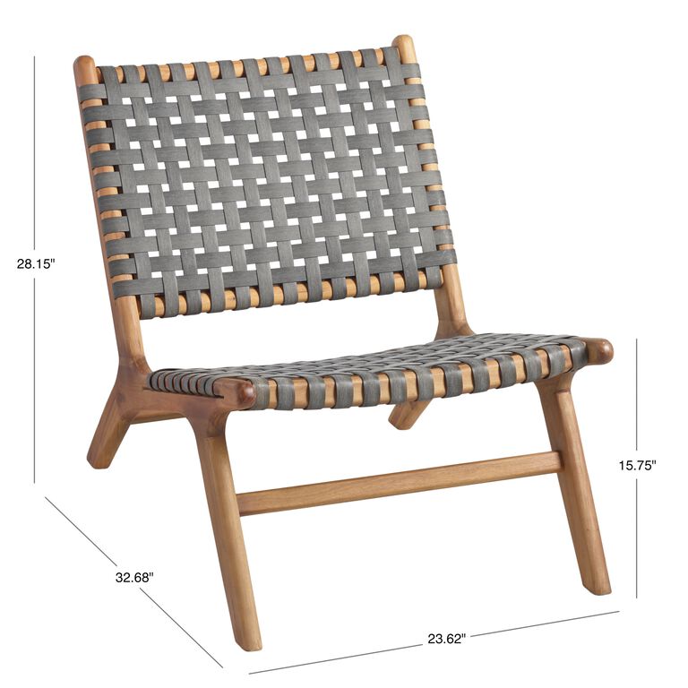 Girona Gray Strap Outdoor Accent Chair image number 4
