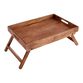 Natural Wood Bed Serving Tray with Folding Legs image number 0