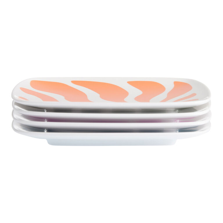 Tropicalia Square Abstract Melamine Appetizer Plate 4 Pack image number 3