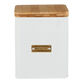 Typhoon Otto Square White Steel Cookie Jar with Bamboo Lid image number 0