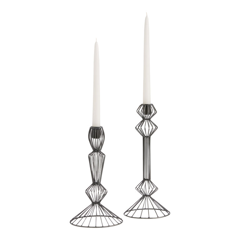 Zinc Wire Taper Candle Holder image number 1