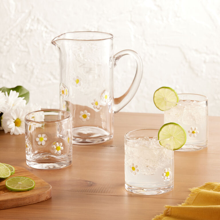 Charm Daisy Inlay Glass Pitcher image number 2
