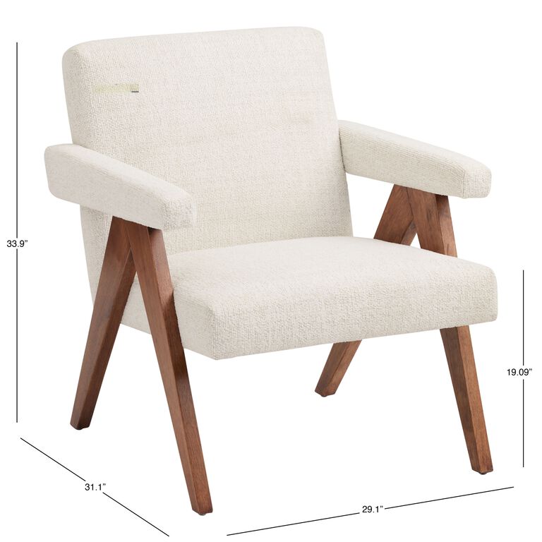 Braxton Ivory Flax Boucle A Frame Upholstered Chair image number 7
