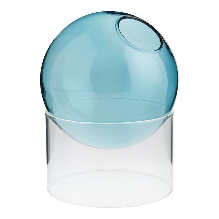 Round Glass Ball Vase With Stand image number 1
