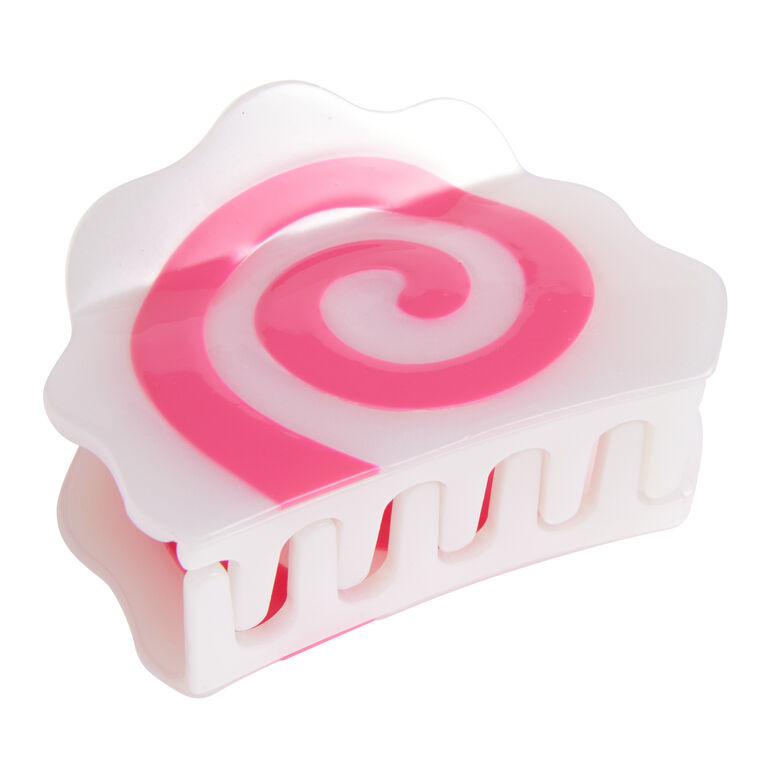 White And Pink Swirl Narutomaki Claw Clip image number 1