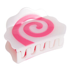 White And Pink Swirl Narutomaki Claw Clip