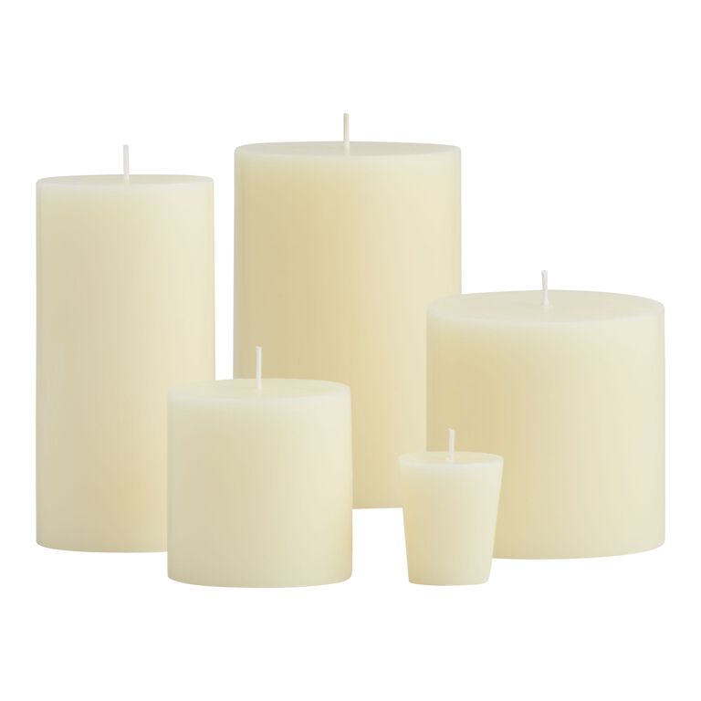 4x4 Ivory Unscented Pillar Candle image number 2