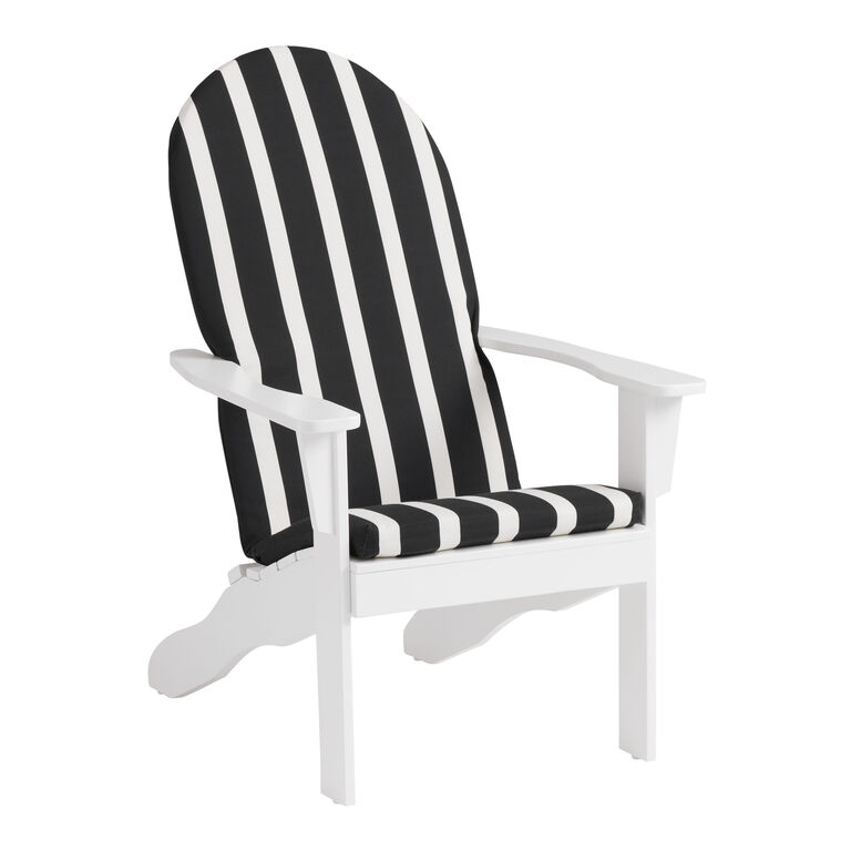 Black and White Stripe Adirondack Chair Cushion image number 3