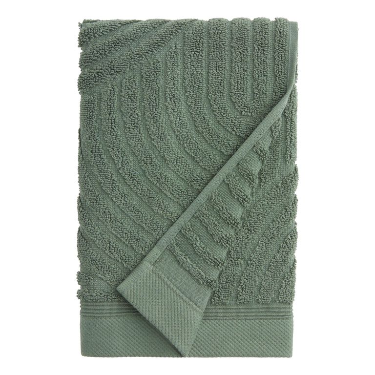 Laurel Wreath Green Sculpted Arches Hand Towel image number 1