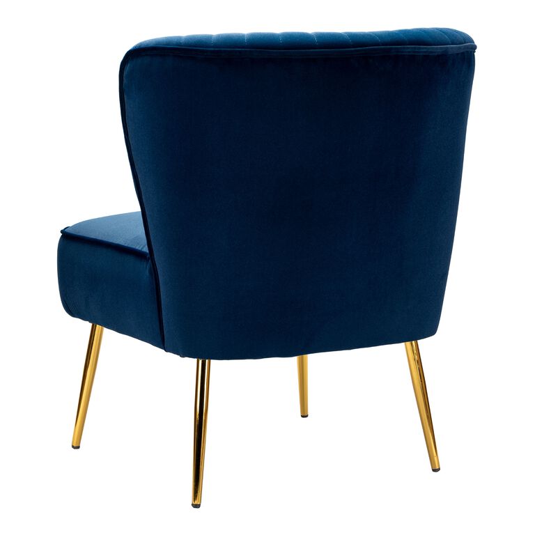 Gretna Velvet Channel Back Upholstered Chair image number 4