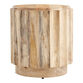 Ishan Round Driftwood Ridged End Table image number 1