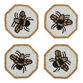 White And Gold Beaded Bee Coasters 4 Pack image number 0