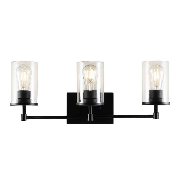 Ronsa Black And Clear Glass 3 Light Wall Sconce image number 3