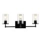 Ronsa Black And Clear Glass 3 Light Wall Sconce image number 2