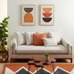 Orange, Ivory And Black Abstract Geo Framed Wall Art 3 Piece image number 1