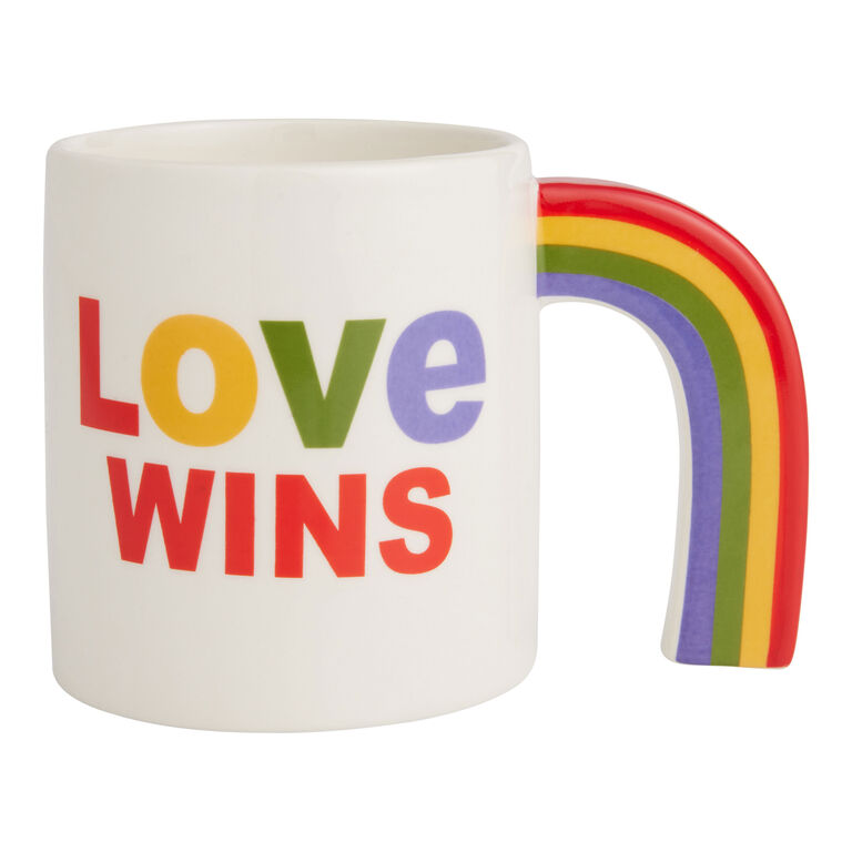 Love Wins Rainbow Handle Ceramic Mug image number 1