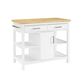 White And Natural Wood Edna Kitchen Island image number 0