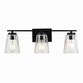 Grezler Black And Clear Glass 3 Light Wall Sconce image number 2
