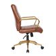 Armstrong Faux Leather and Gold Upholstered Office Chair image number 2