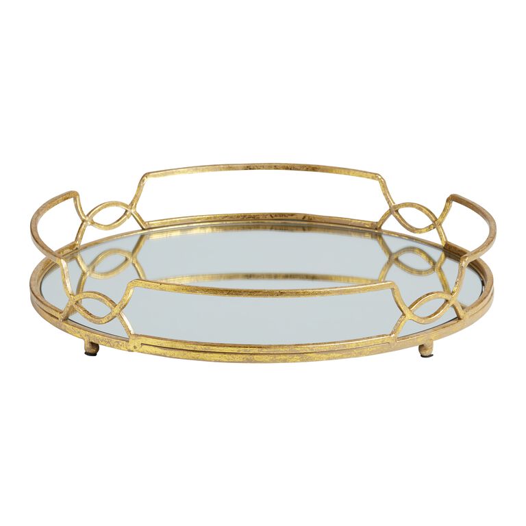 Gold Mirrored Tabletop Tray image number 1