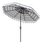 Striped Double Top Scalloped 9 Ft Tilting Patio Umbrella image number 2
