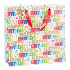 Large Happy Birthday Glitter Gift Bag