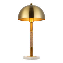 Abbey Metal Dome And Marble Base Table Lamp