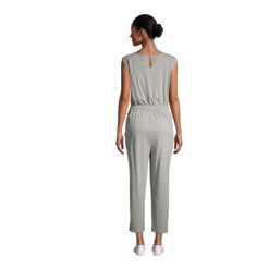 Heathered Gray Knit Lounge Jumpsuit With Pockets